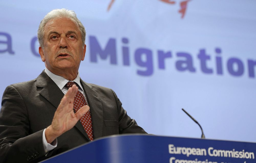 El comisario europeo de Migraciones, Asuntos de Interior y Ciudadanía, Dimitris Avramopoulos, presenta la nueva estrategia integral de la Unión Europea sobre inmigración hoy, miércoles.