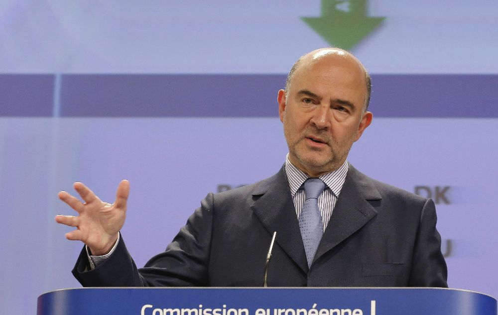 El comisario europeo de Asuntos Económicos y Financieros, Pierre Moscovici, durante una rueda de prensa para presentar las nuevas recomendaciones macroeconómicas por países.