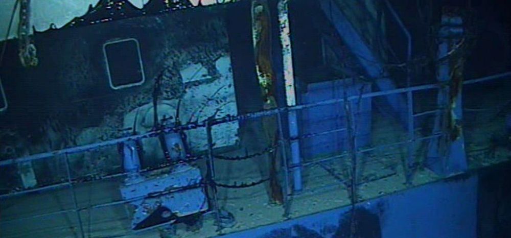 Fotografía facilitada por el Ministerio de Fomento de una imagen captada por el robot submarino (ROV).