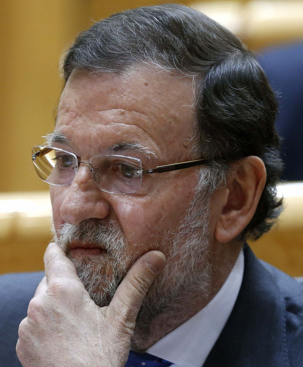 El presidente del Gobierno, Mariano Rajoy, durante el pleno del Senado que se celebra hoy en Madrid.