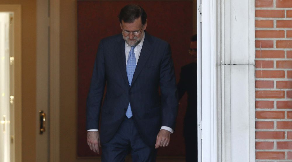 El presidente del Gobierno, Mariano Rajoy, espera en el Palacio de la Moncloa.