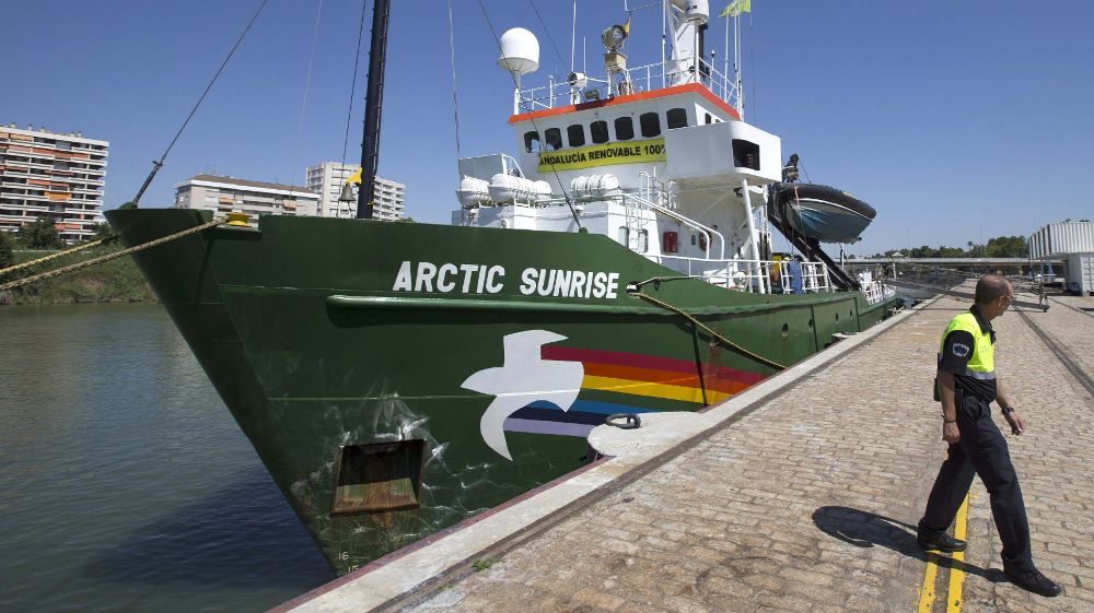 El buque "Arctic Sunrise", de la organización ecologista Greepeace.