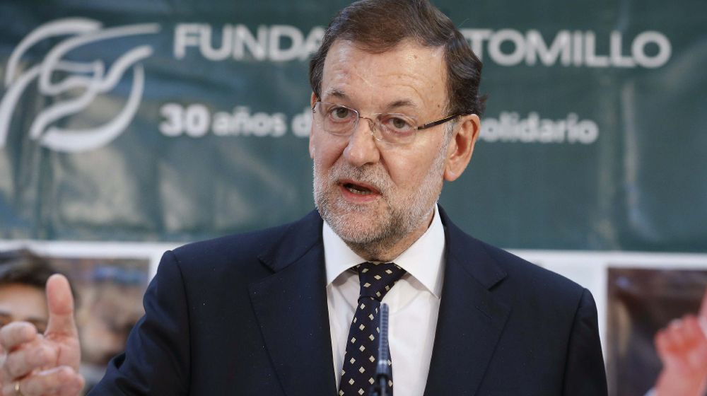 El presidente del Gobierno, Mariano Rajoy, durante su intervención en la visita que han realizado hoy a una fundación madrileña.