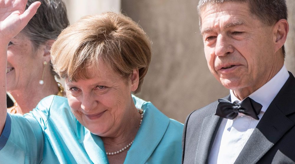 Angela Merkel con su marido, Joachim Sauer.