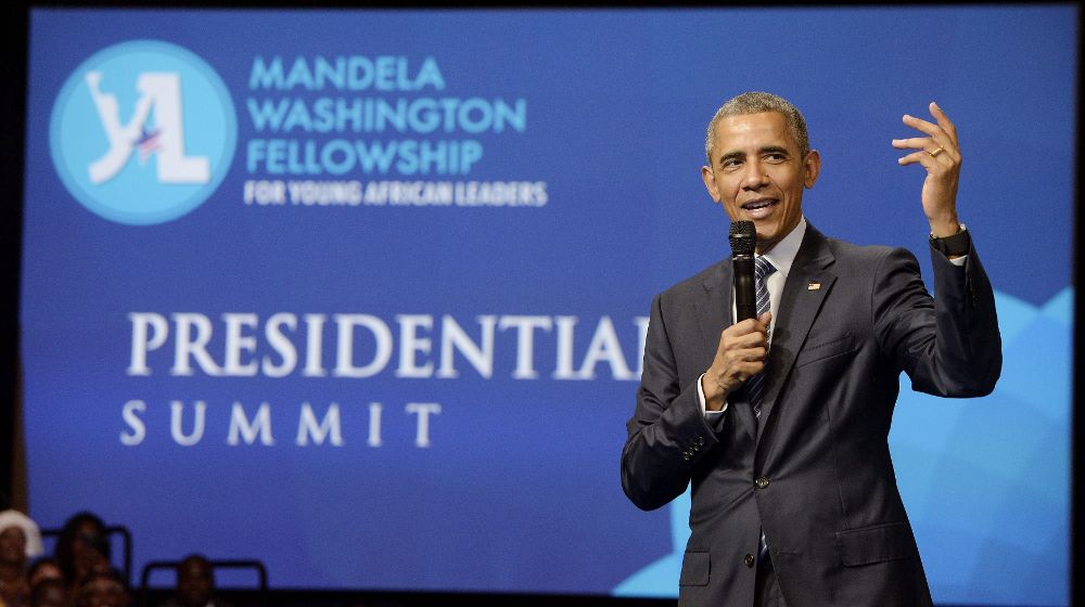 El presidente estadounidense Barack Obama durante su intervención en la iniciativa de Jóvenes Líderes Africanos (YALI, por su sigla en inglés) celebrada en Washington.