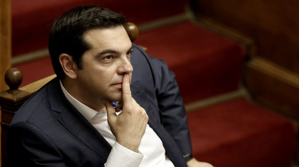 El primer ministro griego, Alexis Tsipras, durante una sesión en el Parlamento de Atenas.