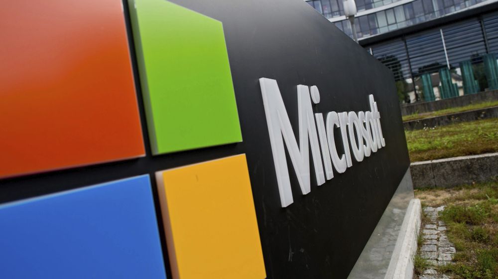 Vista del logotipo del gigante estadounidense del software Microsoft