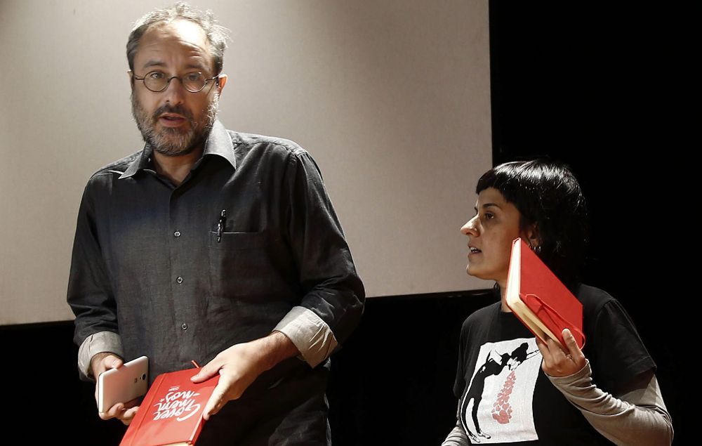 El candidato a la presidencia de la Generalitat por la CUP, Antonio Baños, y la número dos, Ana Gabriel.