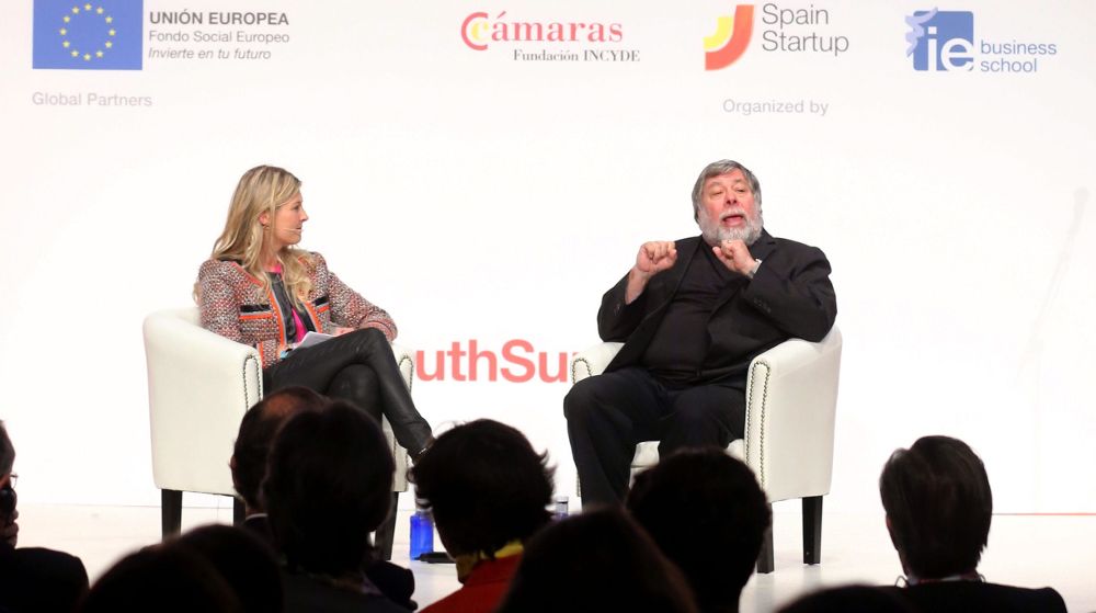 Steve Wozniak, cofundador de Apple, durante su intervención en la inauguración del South Summit 2015, un encuentro entre emprendedores e inversores de toda Europa, en el que los empresarios muestran sus proyectos para buscar financiación, que se celebra hasta el 9 de octubre en Madrid.
