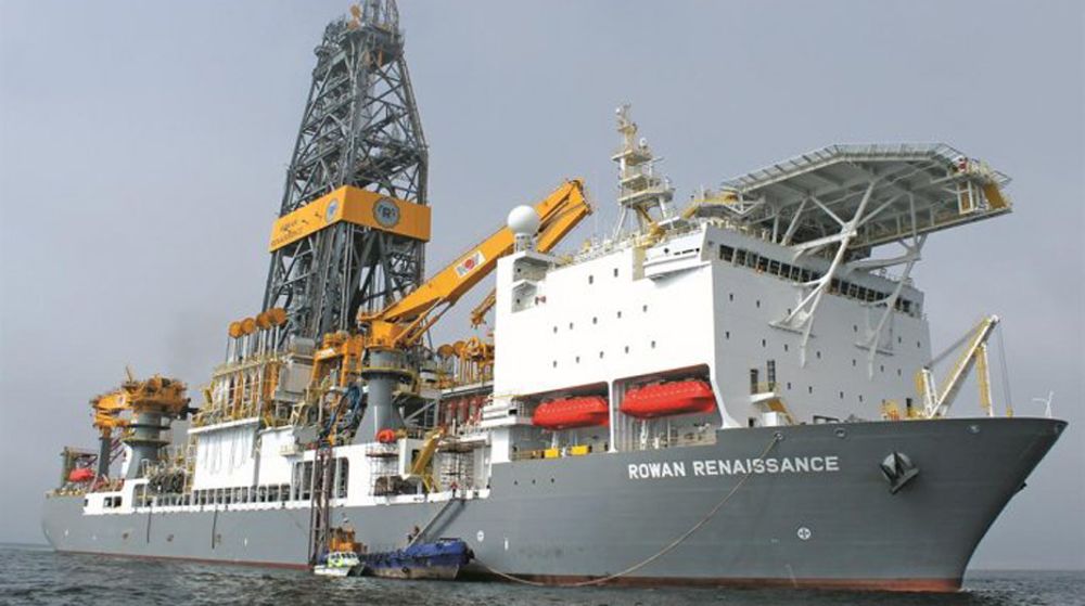 El Rowan Renaissance, barco desde el que Repsol efectuó las prospecciones petrolíferas.