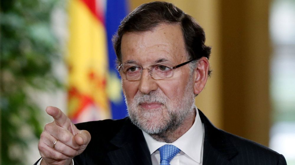 El presidente del Gobierno, Mariano Rajoy, durante la rueda de prensa posterior a la reunión extraordinaria del Consejo de Ministros celebrada hoy.