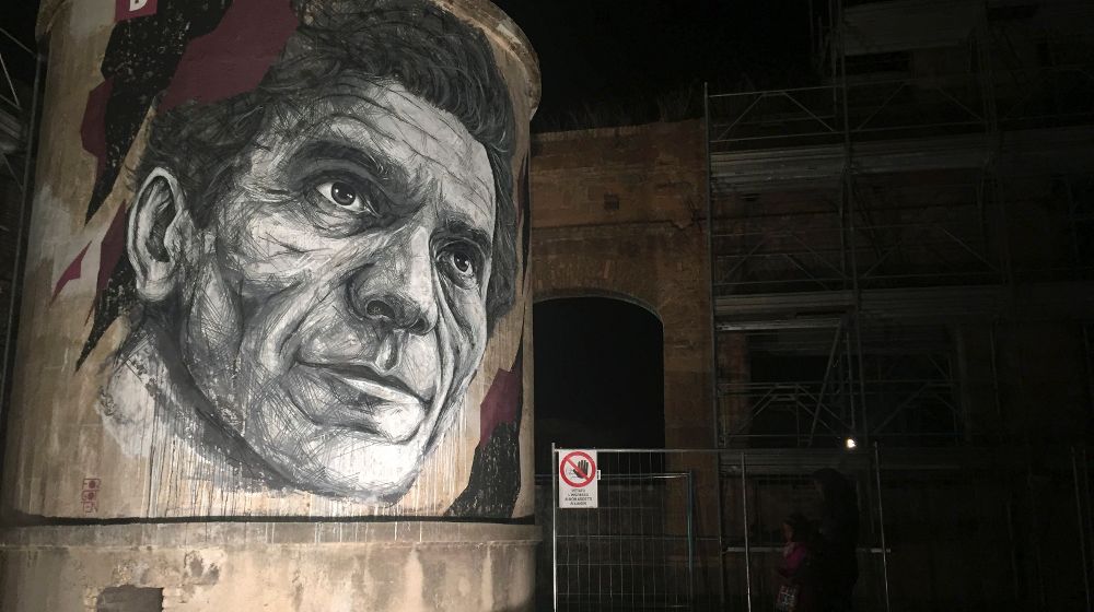 Retrato del artista italiano Pier Paolo Pasolini, realizado en Roma por el pintor portugués Federico Draw, con motivo del cuarenta aniversario de su asesinato. 