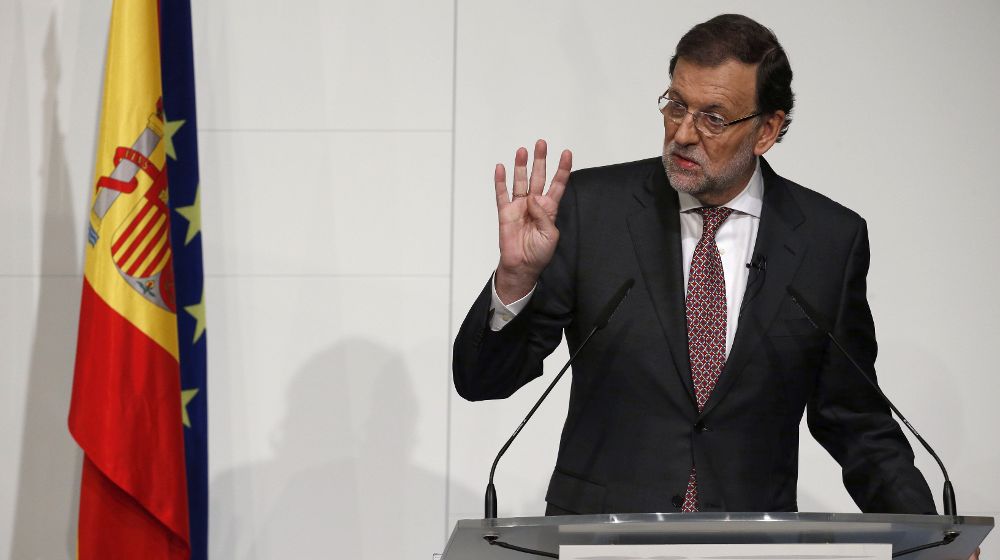 El presidente del Gobierno, Mariano Rajoy, durante su intervención hoy en un foro organizado por el diario El Mundo.