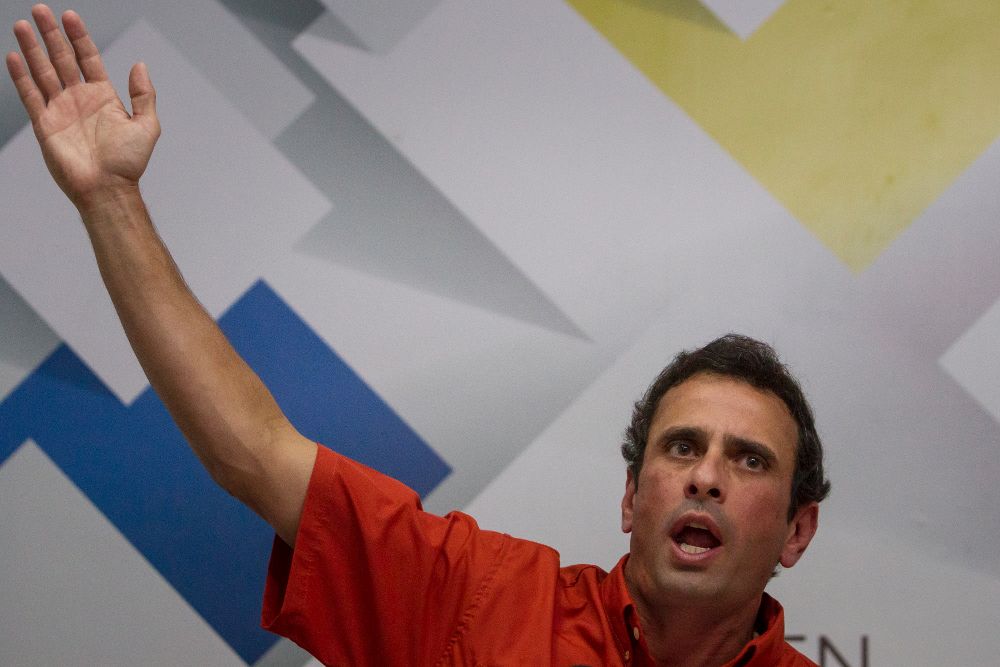 Henrique Capriles participa en una rueda de prensa de la Mesa de Unidad Democrática (MUD).