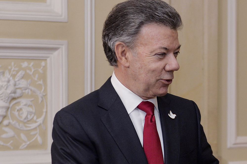 Fotografía cedida por la Presidencia de Colombia que muestra al mandatario Juan Manuel Santos.