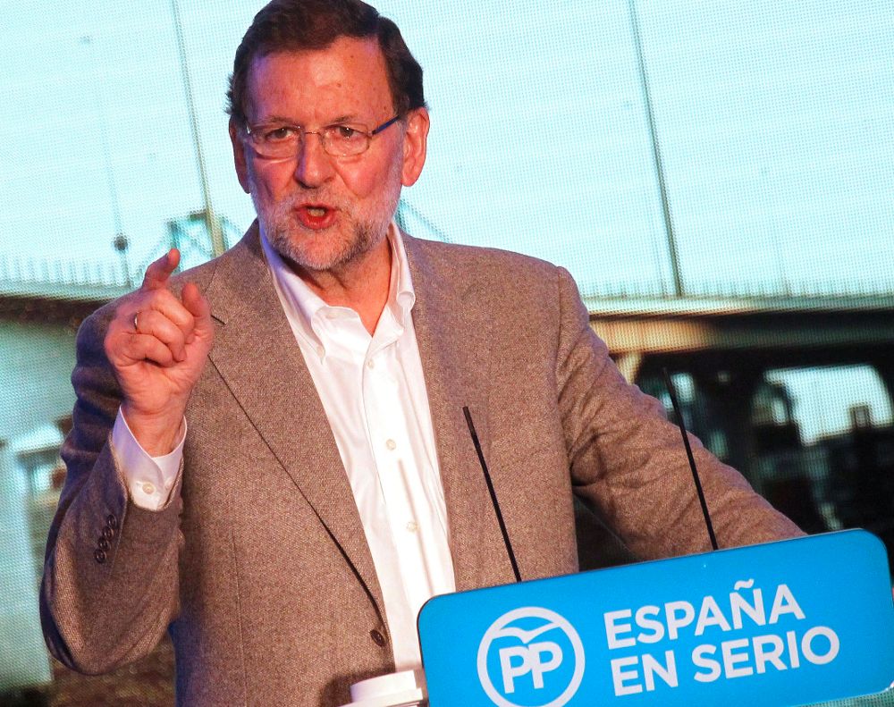El presidente del gobierno, Mariano Rajoy, durante un acto electoral.