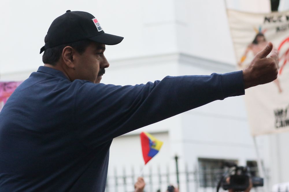 Fotografía cedida por el Palacio de Miraflores donde aparece el presidente venezolano, Nicolás Maduro.
