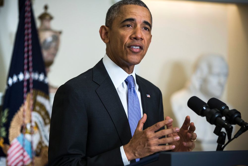El presidente de Estados Unidos, Barack Obama, explica el fin de las sanaciones económicas Irán en la sala de prensa de la Casa Blanca, el pasado domingo.
