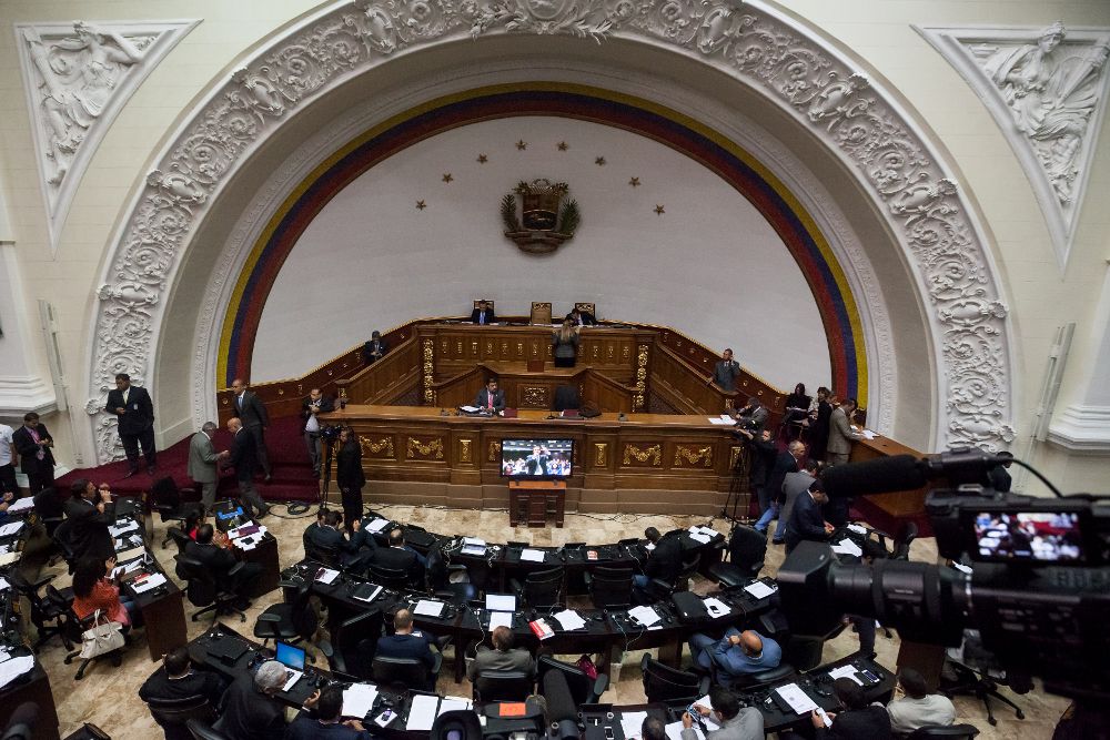 Vista general del hemiciclo de sesiones de la Asamblea Nacional de Venezuela.