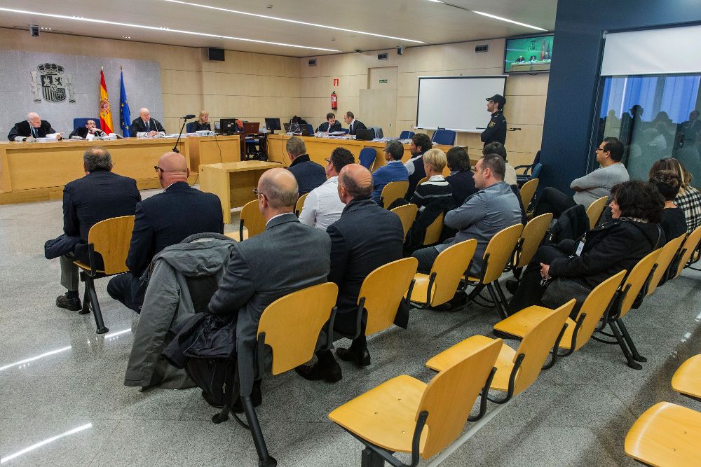 Sesión de ayer en el juicio que se sigue en la Audiencia Nacional contra 21 supuestos miembros del clan de la Camorra "Nuvoletta".
