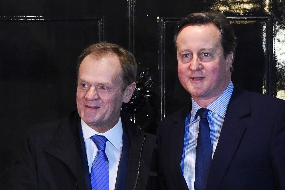 David Cameron (d) y Donald Tusk.