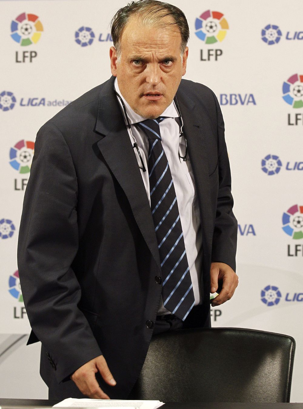 El presidente de la Liga de Fútbol Profesional, Javier Tebas.