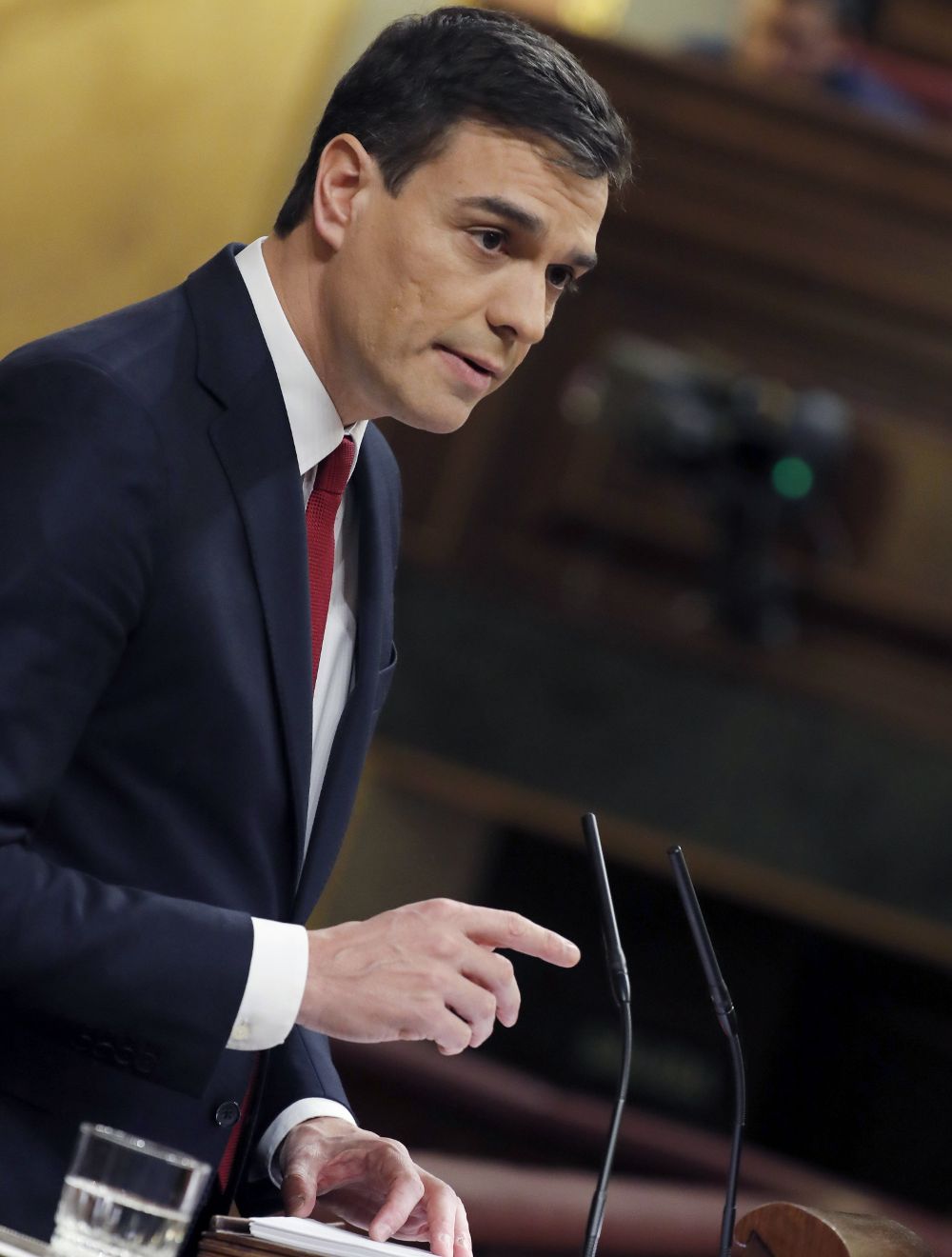 El secretario general del PSOE durante su intervención. 