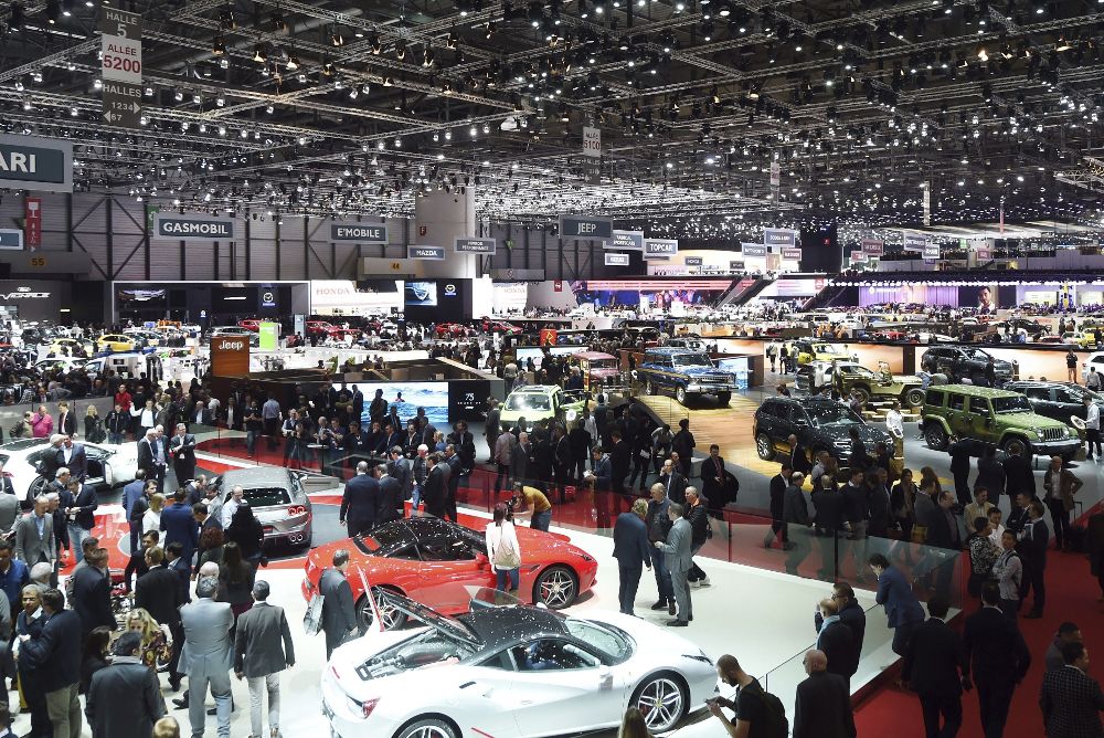 Vista general durante la presentación a los medios de la 86ª edición del Salón Internacional del Automóvil de Ginebra, Suiza.