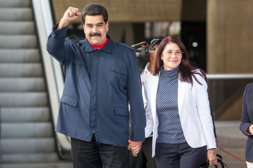 El presidente de Venezuela Nicolás Maduro, junto a la primera dama Cilia Flores, participa en actos de conmemoración de los tres años del fallecimiento de Hugo Chávez.