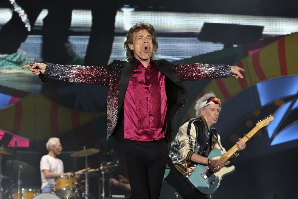 Mick Jagger durante la actuación de los Rolling Stones en La Habana.