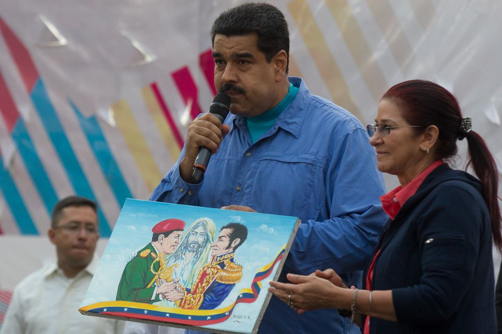 Nicolás Maduro, acompañado de la primera dama, Cilia Flores, en un acto de Gobierno el pasado sábado