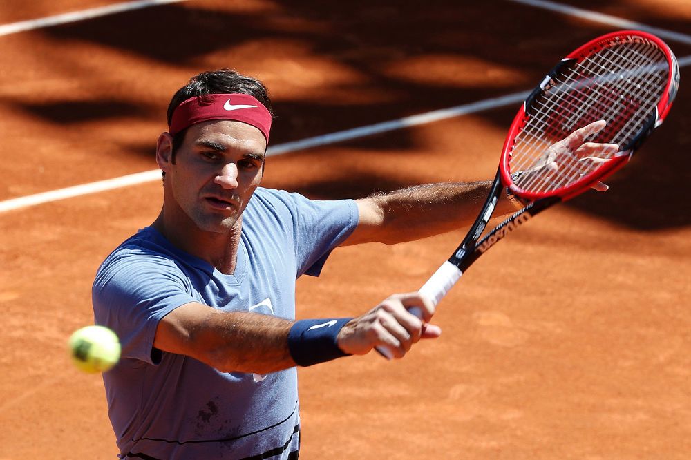 El tenista suizo Roger Federer durante el entrenamiento realizado el sábado en la Caja Mágica.
