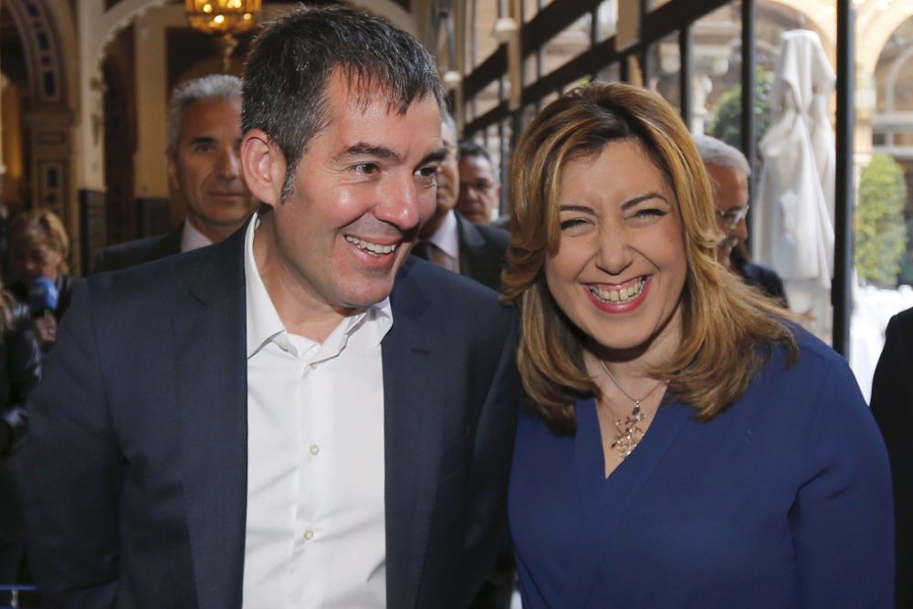 La presidenta de la Junta de Andalucía, Susana Díaz y el presidente de la comunidad Canaria, Fernando Clavijo.
