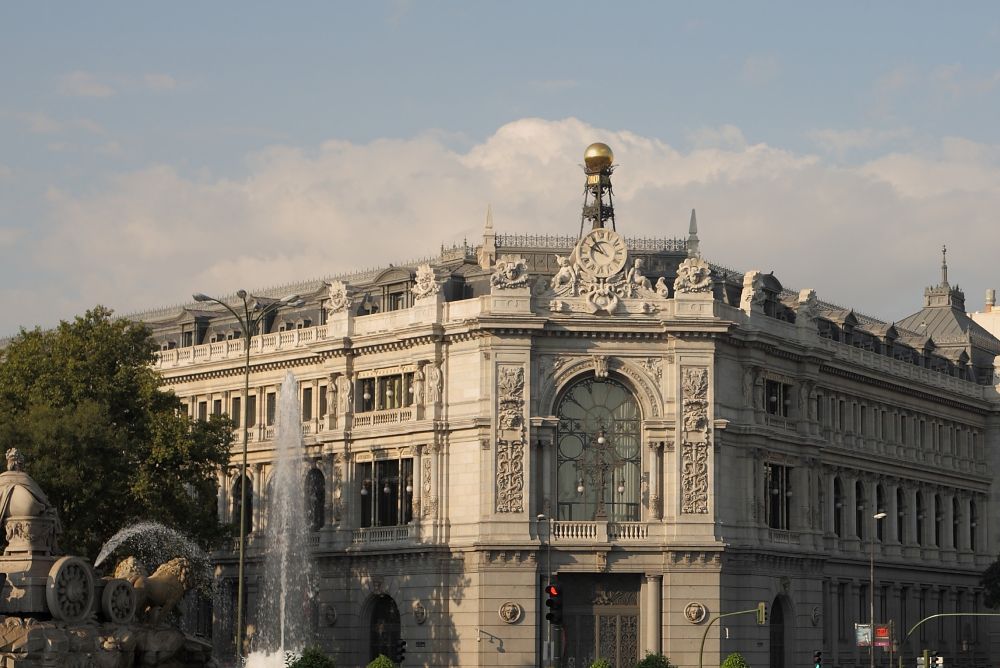 Sede central del Banco de España, en el paseo de Recoletos, esquina a calle Alcalá, de Madrid