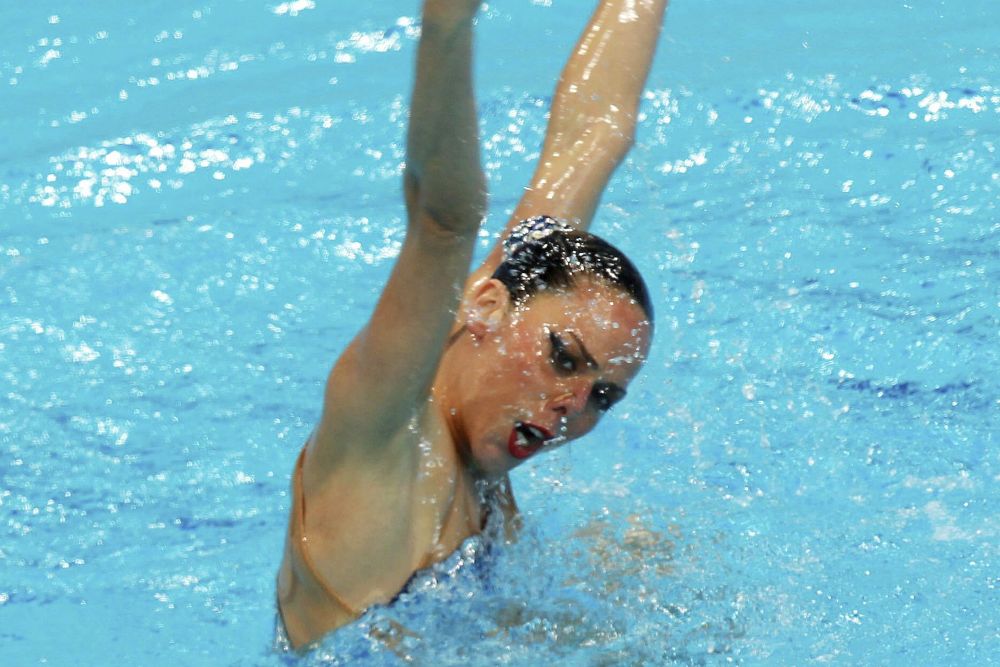 La nadadora española Cristina Salvador, durante la final de solo libre.
