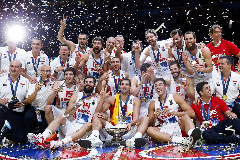 La selección española que ganó el Eurobasket 2015 en Francia.