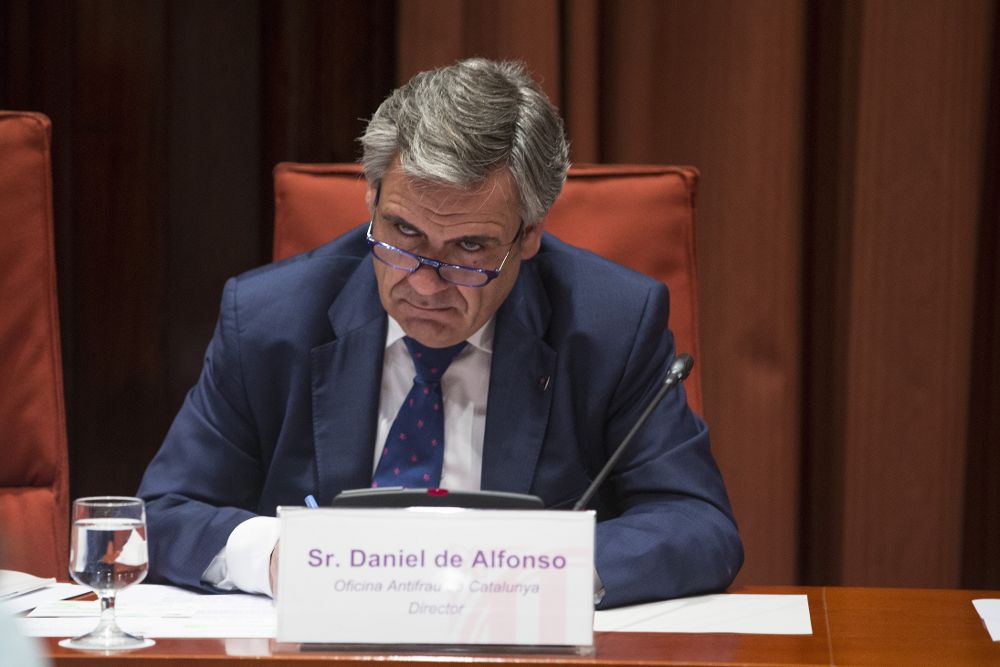 El director de la Oficina Antifraude de Cataluña, Daniel de Alfonso, durante su comparecencia en el Parlament.