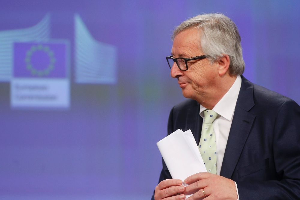 El presidente de la Comisión Europea, Jean-Claude Juncker, durante una rueda de prensa celebrada tras conocerse los resultados del referéndum en Reino Unido.