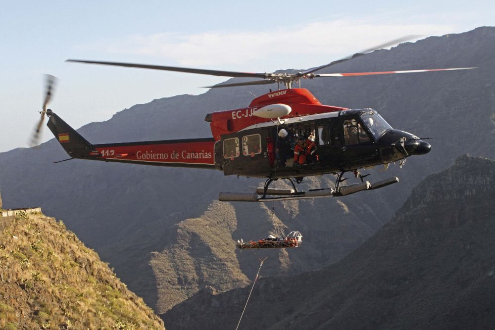 El helicóptero de Emergencias del Gobierno de Canarias.