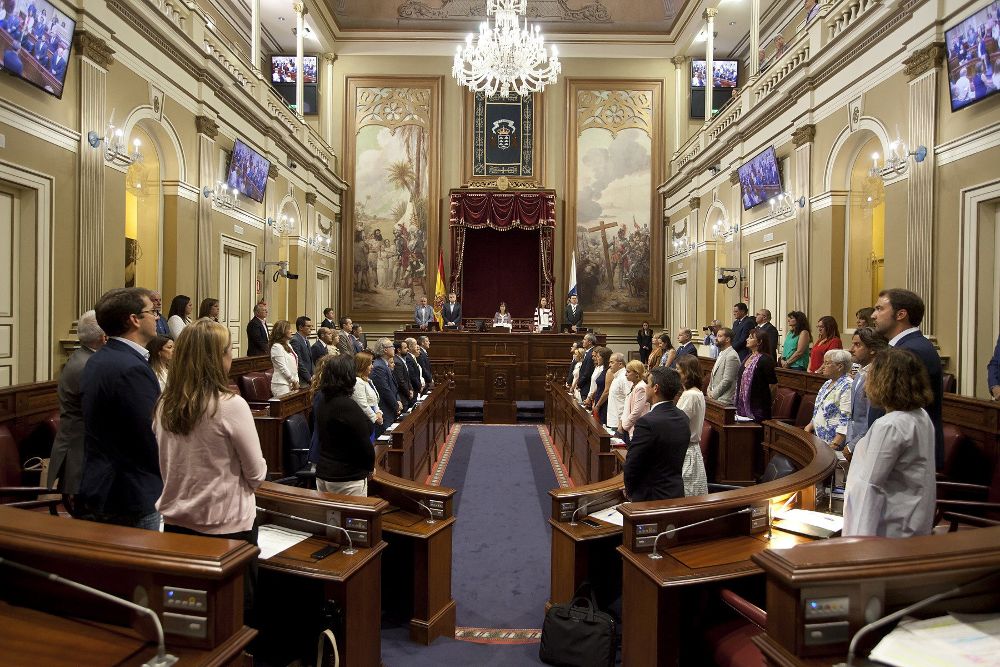 El pleno del Parlamento de Canarias celebrado hoy en Santa Cruz de Tenerife.