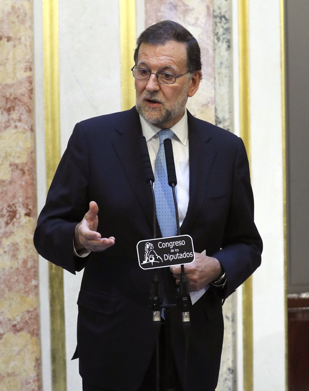 Rajoy, durante una comparecencia ante los periodistas.