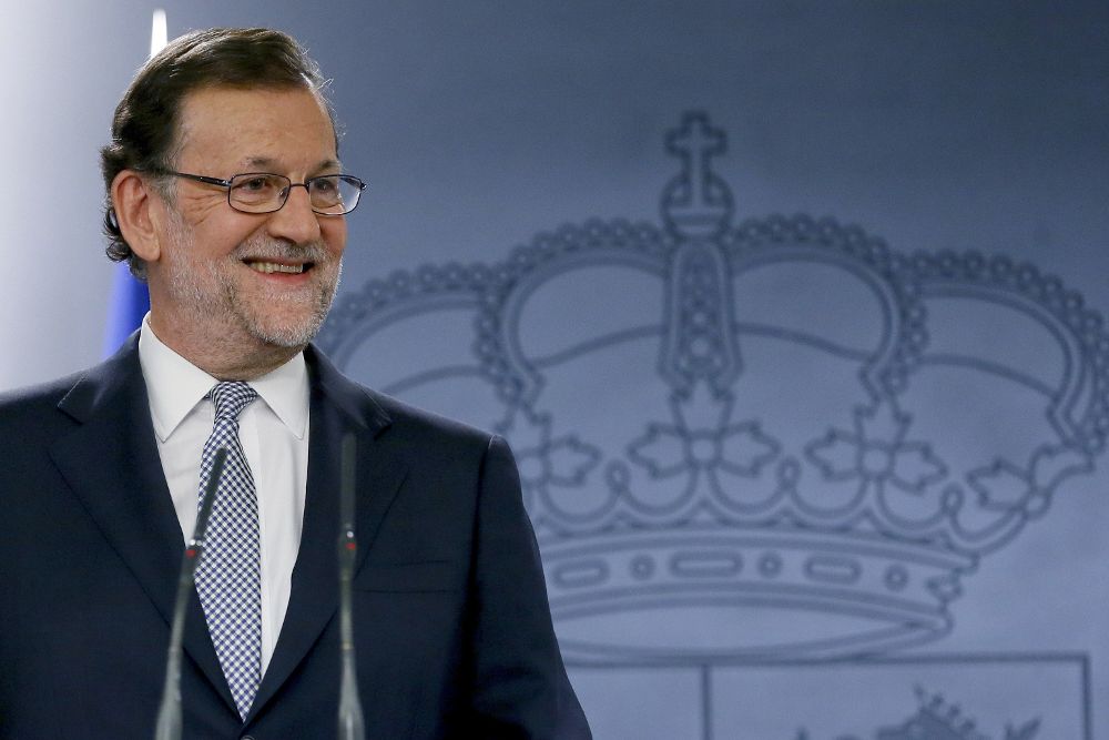 Mariano Rajoy, durante la rueda de prensa tras la reunión con el Rey.
