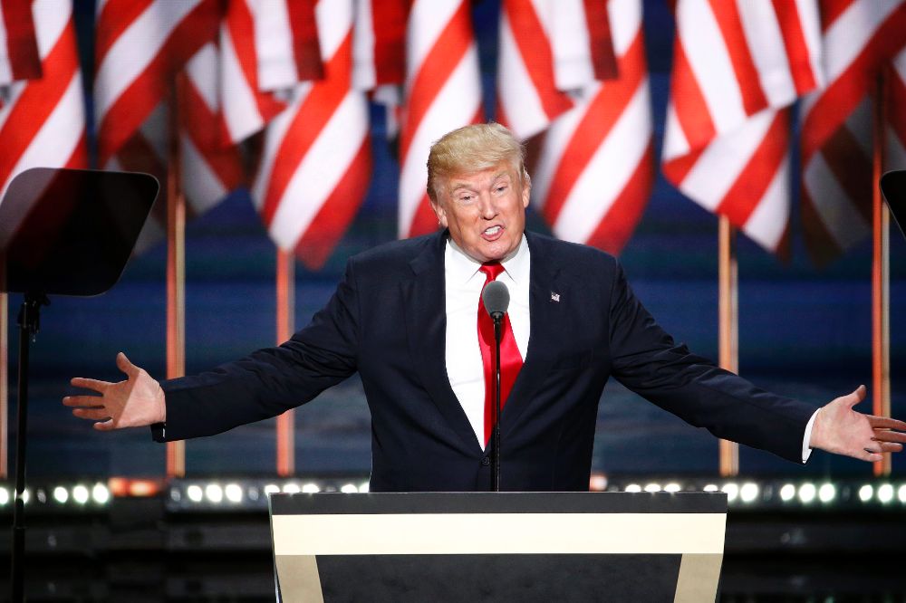 Donald Trump en el Quicken Loans Arena, el último día de la Convención Nacional Republicana.
