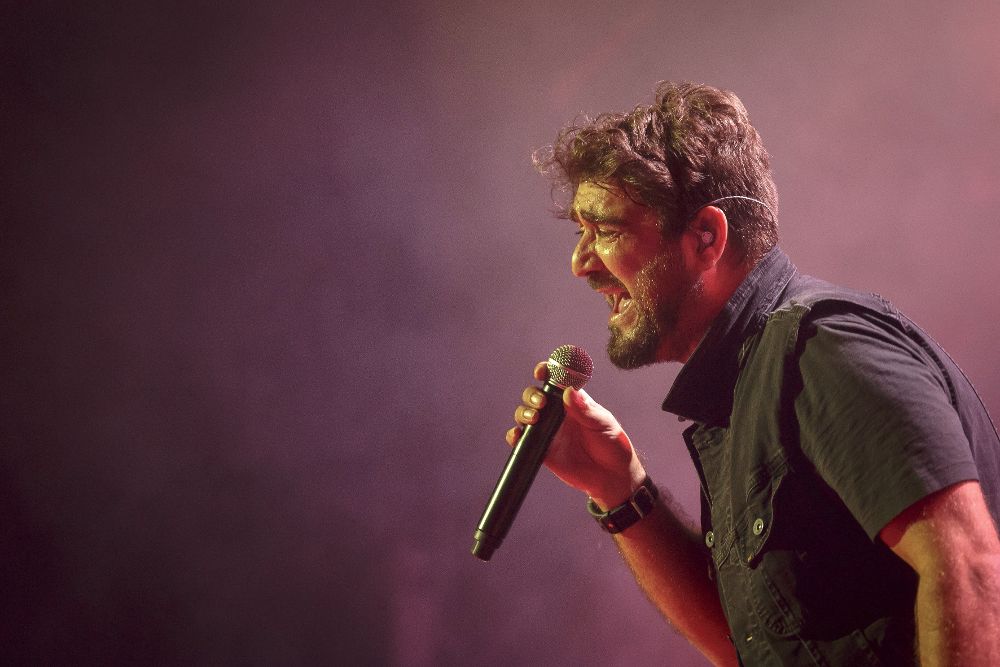 El cantante Antonio Orozco durante un concierto en Palafrugell (Girona), el pasado 22 de julio.