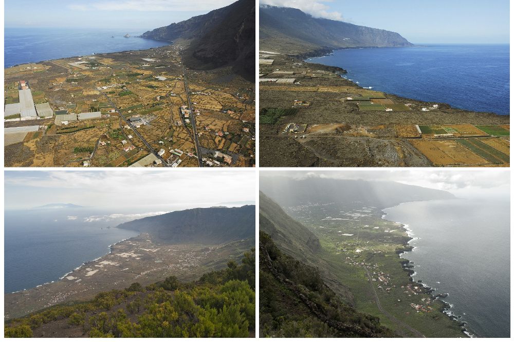 Panorámicas del valle de El Golfo en la isla de El Hierro. 