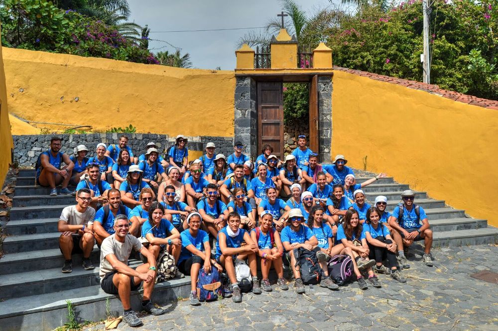 Los 45 estudiantes del proyecto Ruta 7 en Los Realejos.