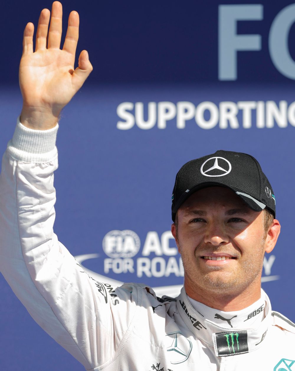 Nico Rosberg celebra la pole.