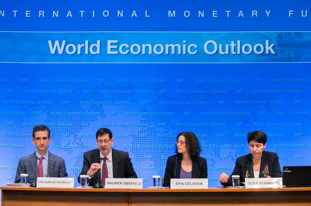 Rueda de prensa sobre el crecimiento económico mundial, en la sede del FMI en Washington, Estados Unidos.