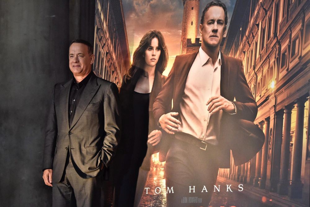 El actor estadounidense Tom Hanks posa durante la presentación de la película "Inferno" en el Palazzo Vecchio de Florencia.