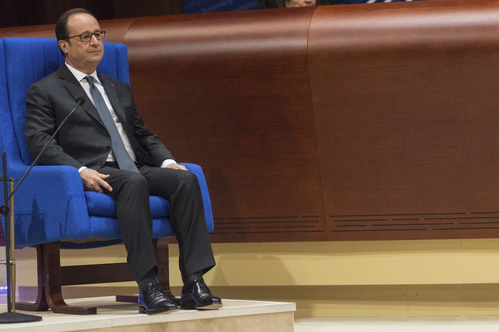 El presidente francés, François Hollande, participando en la Asamblea Parlamentaria del Consejo de Europa en Estrasburgo, ayer, martes